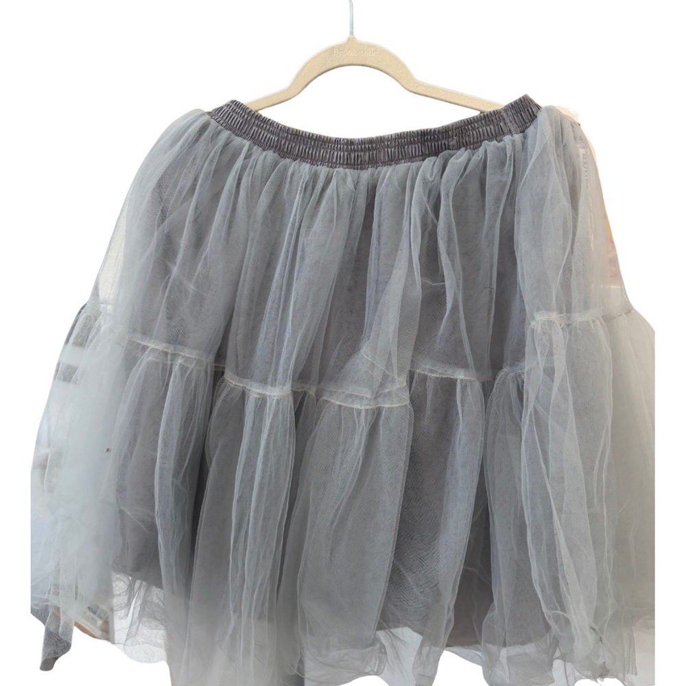 Vintage Gray Tiered Tulle Skirt - Women's Skirt